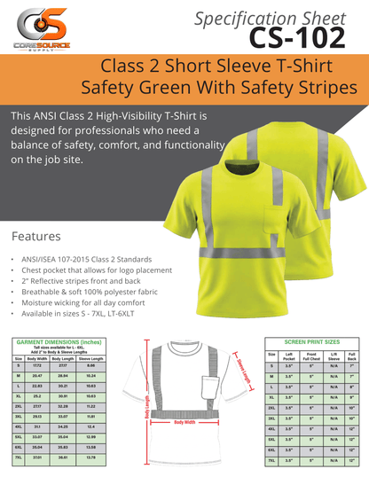 CS-102: ANSI Class 2 Moisture Wicking Short Sleeve T-Shirt