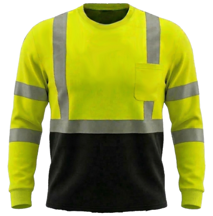 CS-104: ANSI Class 3 Black Bottom LS T-Shirt