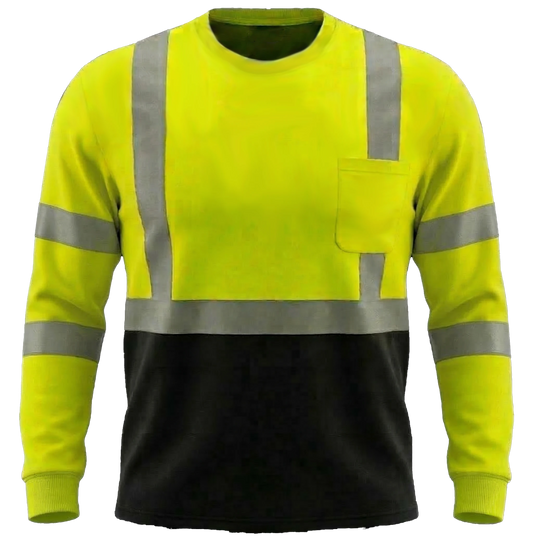 CS-104: ANSI Class 3 Black Bottom LS T-Shirt