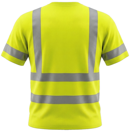 CS-108: ANSI Class 3 Short Sleeve T-Shirt Safety Green With Safety Stripes