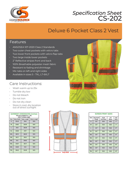 CS-202: ANSI Class 2 6-Pocket Vest