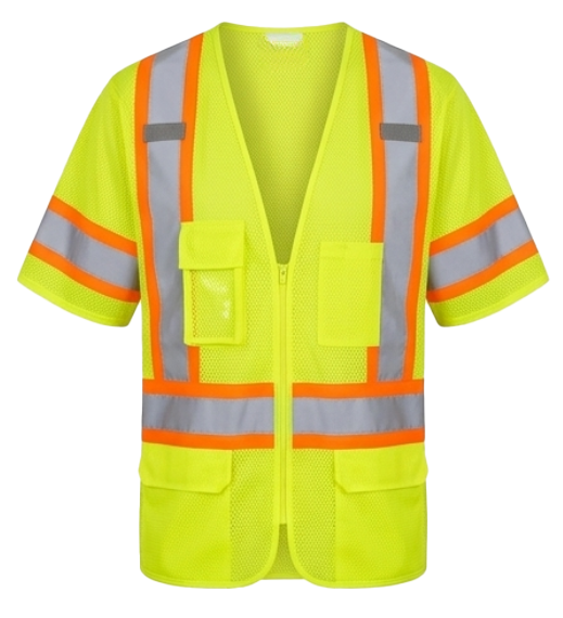CS-203: ANSI Class 3 Deluxe Mesh Safety Vest, Zipper Front