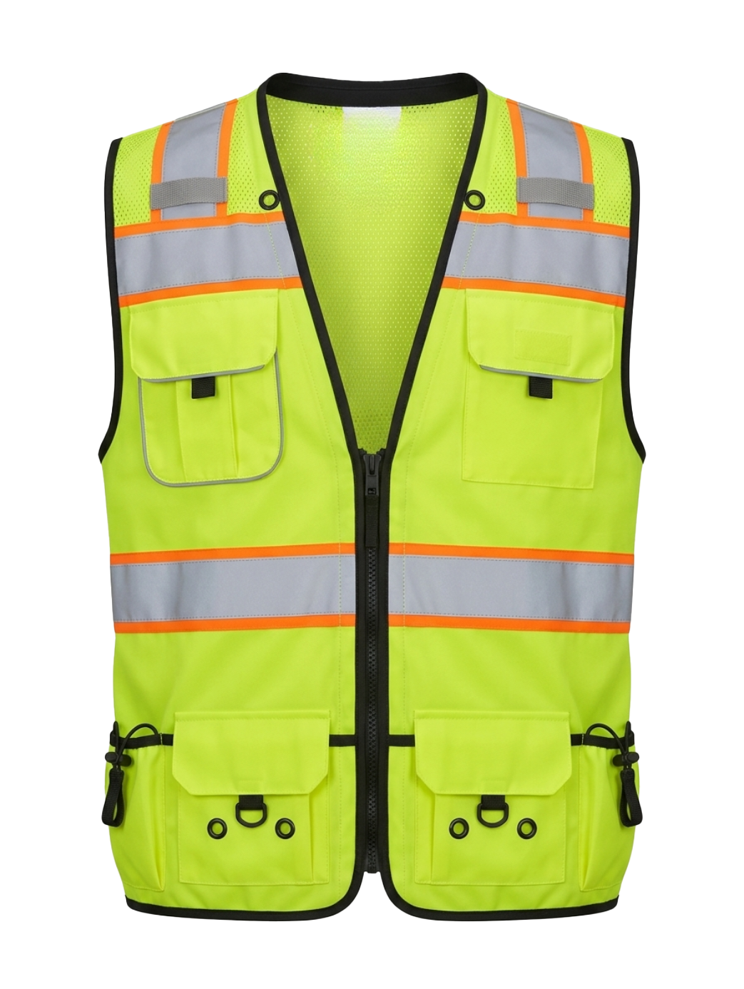 CS-204: ANSI Class 2 Solid Safety Green Deluxe Surveyor’s Vest