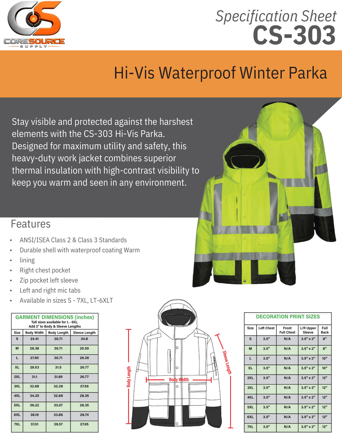CS-303: ANSI Class 3 Parka Jacket