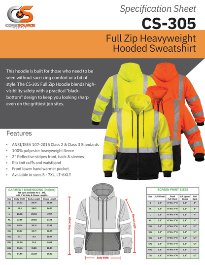 CS-305: ANSI Class 3 Full-Zip Hoodie